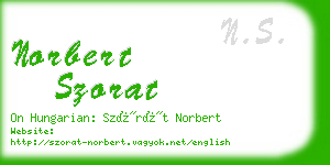 norbert szorat business card